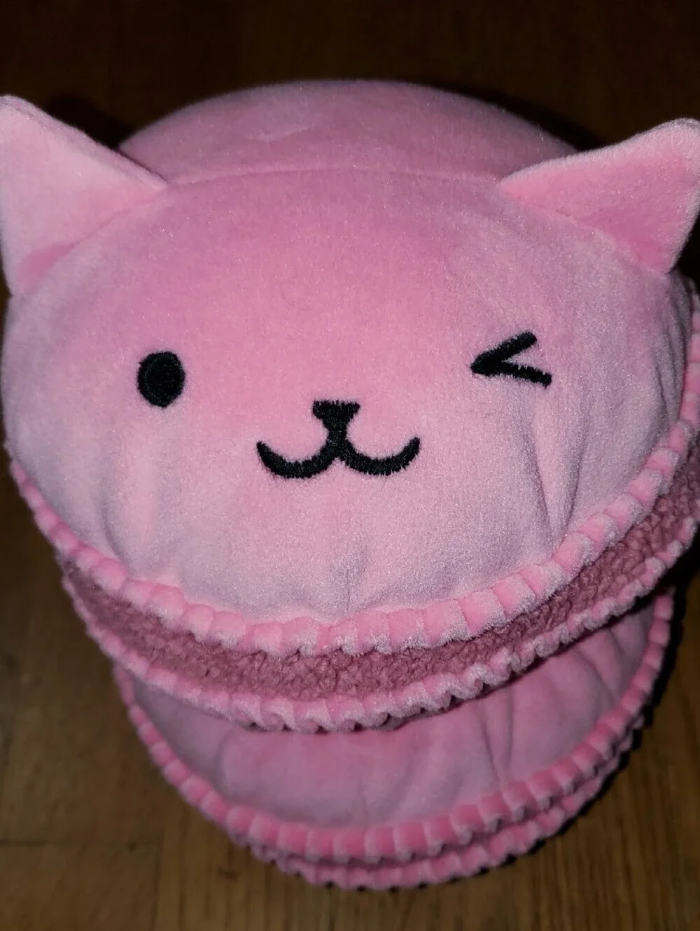 Pillowfort Pink Cat Macaron Plush